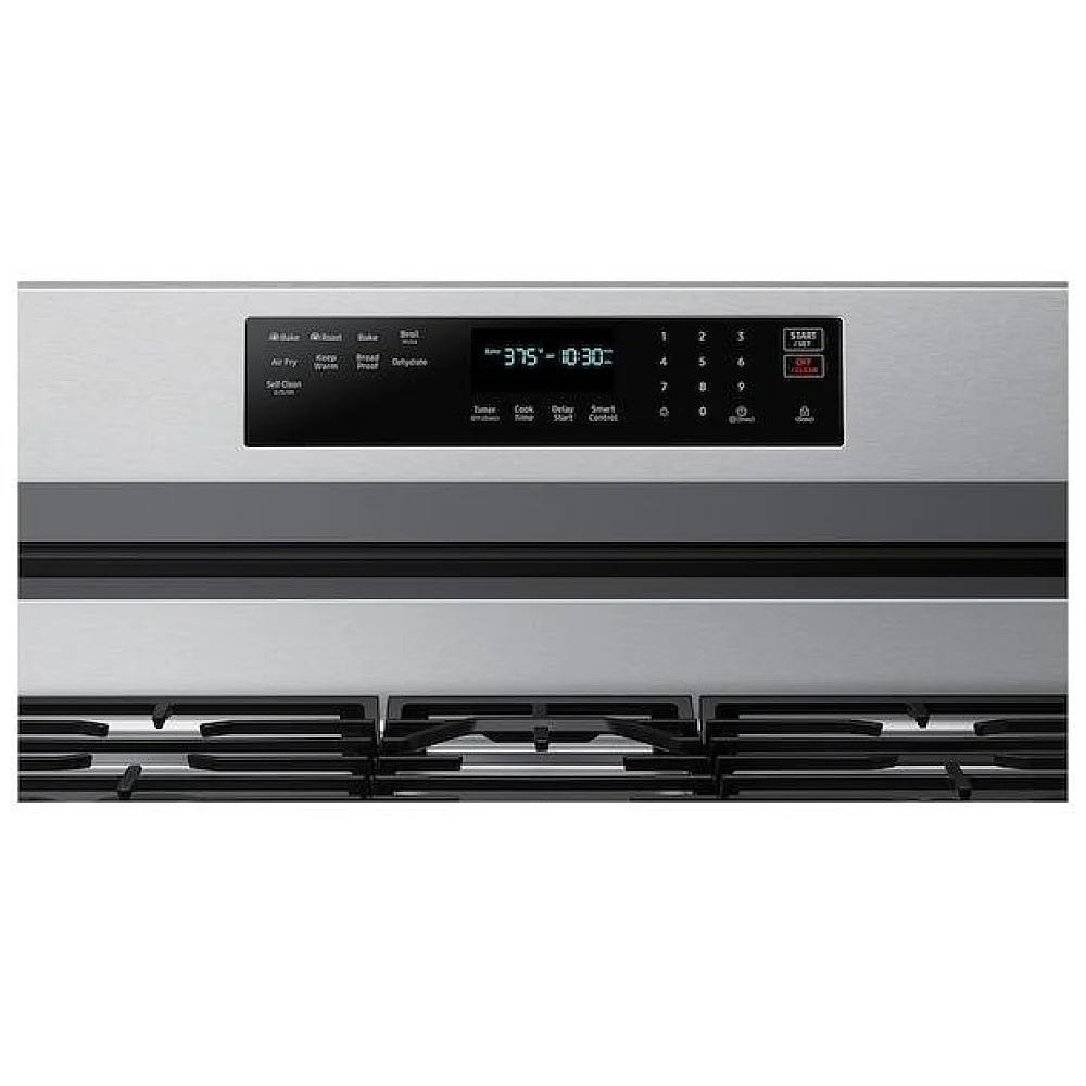 Samsung NX60A6711SS - NX60A6711SS/AA Gas Range, 6 cu. ft. Capacity, 30 inch Exterior Width, Self Clean, True Convection, 5 Burners, Storage Drawer, Air Fry, 18,000 BTU Highest Burner, Stainless Steel colour