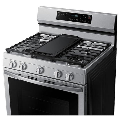 Samsung NX60A6711SS - NX60A6711SS/AA Gas Range, 6 cu. ft. Capacity, 30 inch Exterior Width, Self Clean, True Convection, 5 Burners, Storage Drawer, Air Fry, 18,000 BTU Highest Burner, Stainless Steel colour