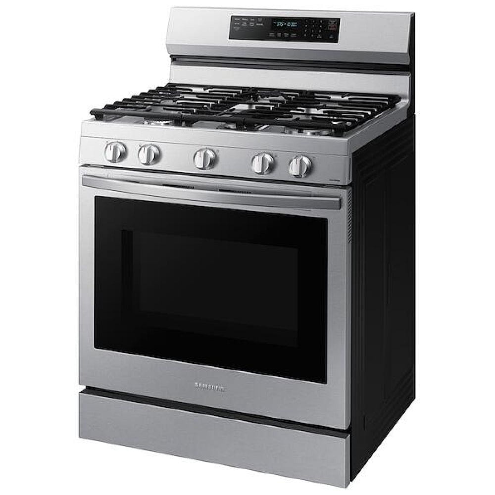 Samsung NX60A6711SS - NX60A6711SS/AA Gas Range, 6 cu. ft. Capacity, 30 inch Exterior Width, Self Clean, True Convection, 5 Burners, Storage Drawer, Air Fry, 18,000 BTU Highest Burner, Stainless Steel colour