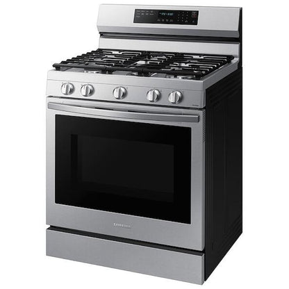 Samsung NX60A6711SS - NX60A6711SS/AA Gas Range, 6 cu. ft. Capacity, 30 inch Exterior Width, Self Clean, True Convection, 5 Burners, Storage Drawer, Air Fry, 18,000 BTU Highest Burner, Stainless Steel colour