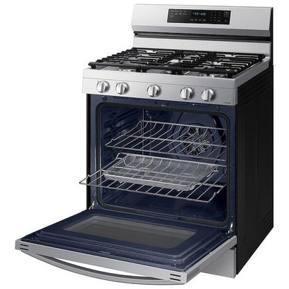 Samsung NX60A6711SS - NX60A6711SS/AA Gas Range, 6 cu. ft. Capacity, 30 inch Exterior Width, Self Clean, True Convection, 5 Burners, Storage Drawer, Air Fry, 18,000 BTU Highest Burner, Stainless Steel colour