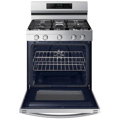 Samsung NX60A6711SS - NX60A6711SS/AA Gas Range, 6 cu. ft. Capacity, 30 inch Exterior Width, Self Clean, True Convection, 5 Burners, Storage Drawer, Air Fry, 18,000 BTU Highest Burner, Stainless Steel colour