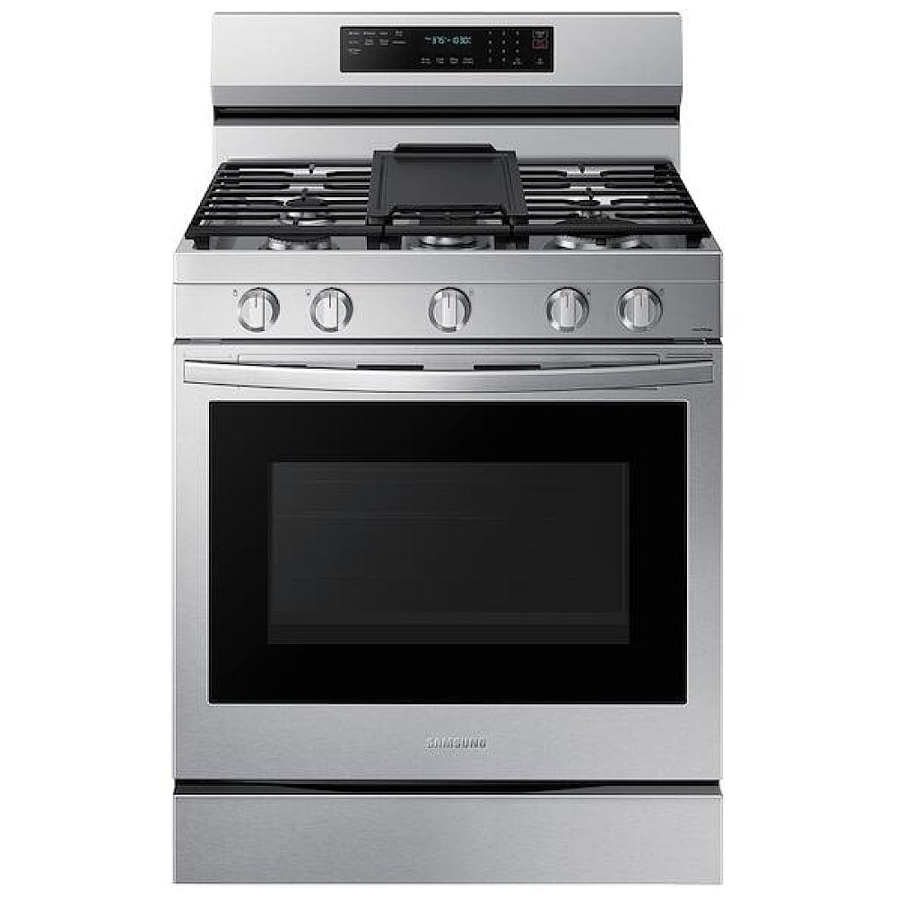 Samsung NX60A6711SS - NX60A6711SS/AA Gas Range, 6 cu. ft. Capacity, 30 inch Exterior Width, Self Clean, True Convection, 5 Burners, Storage Drawer, Air Fry, 18,000 BTU Highest Burner, Stainless Steel colour