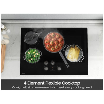 Samsung NZ30FG5332RKAA Electric Cooktop, 30 inch Exterior Width, 4 Burners, 2,500 Watts Highest Burner Element, Black colour