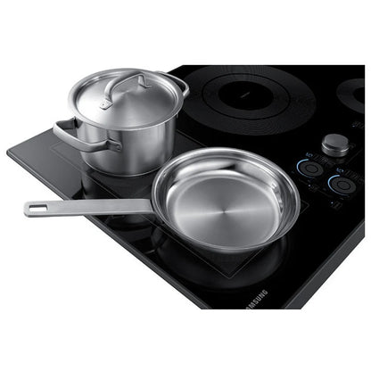 Samsung NZ36K7880UG Induction Cooktop, 36 inch Exterior Width, 5 Burners, 4,800 Watts Highest Burner Element, Black colour Virtual Flame