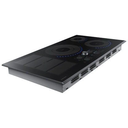 Samsung NZ36K7880UG Induction Cooktop, 36 inch Exterior Width, 5 Burners, 4,800 Watts Highest Burner Element, Black colour Virtual Flame