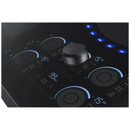 Samsung NZ36K7880UG Induction Cooktop, 36 inch Exterior Width, 5 Burners, 4,800 Watts Highest Burner Element, Black colour Virtual Flame