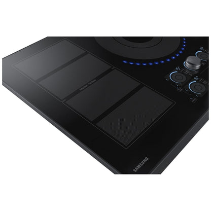 Samsung NZ36K7880UG Induction Cooktop, 36 inch Exterior Width, 5 Burners, 4,800 Watts Highest Burner Element, Black colour Virtual Flame