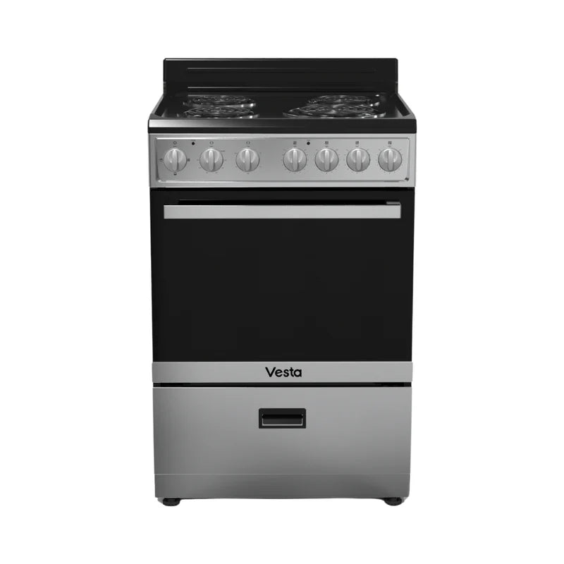 Vesta North Dakota 24" Electric Range, Silver Colour