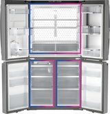GE Profile PAD28BYTFS Bottom Freezer French Door Refrigerator, 36 inch Width, 28 cu. ft. Capacity, Water Dispenser (Interior), Ice Dispenser (Freezer Located), ENERGY STAR Certified, Stainless Steel colour