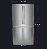 GE Profile PAD28BYTFS Bottom Freezer French Door Refrigerator, 36 inch Width, 28 cu. ft. Capacity, Water Dispenser (Interior), Ice Dispenser (Freezer Located), ENERGY STAR Certified, Stainless Steel colour