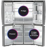 GE Profile PAD28BYTFS Bottom Freezer French Door Refrigerator, 36 inch Width, 28 cu. ft. Capacity, Water Dispenser (Interior), Ice Dispenser (Freezer Located), ENERGY STAR Certified, Stainless Steel colour