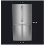 GE Profile PAD28BYTFS Bottom Freezer French Door Refrigerator, 36 inch Width, 28 cu. ft. Capacity, Water Dispenser (Interior), Ice Dispenser (Freezer Located), ENERGY STAR Certified, Stainless Steel colour