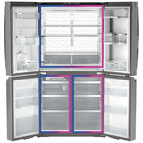 GE Profile PAD28BYTFS Bottom Freezer French Door Refrigerator, 36 inch Width, 28 cu. ft. Capacity, Water Dispenser (Interior), Ice Dispenser (Freezer Located), ENERGY STAR Certified, Stainless Steel colour