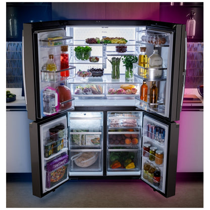 GE Profile PAD28BYTFS Bottom Freezer French Door Refrigerator, 36 inch Width, ENERGY STAR Certified, 28 cu. ft. Capacity, Water Dispenser (Interior), Ice Dispenser (Freezer Located), Stainless Steel colour