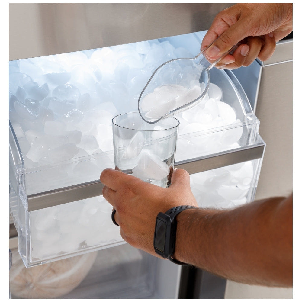 GE Profile PAD28BYTFS Bottom Freezer French Door Refrigerator, 36 inch Width, ENERGY STAR Certified, 28 cu. ft. Capacity, Water Dispenser (Interior), Ice Dispenser (Freezer Located), Stainless Steel colour