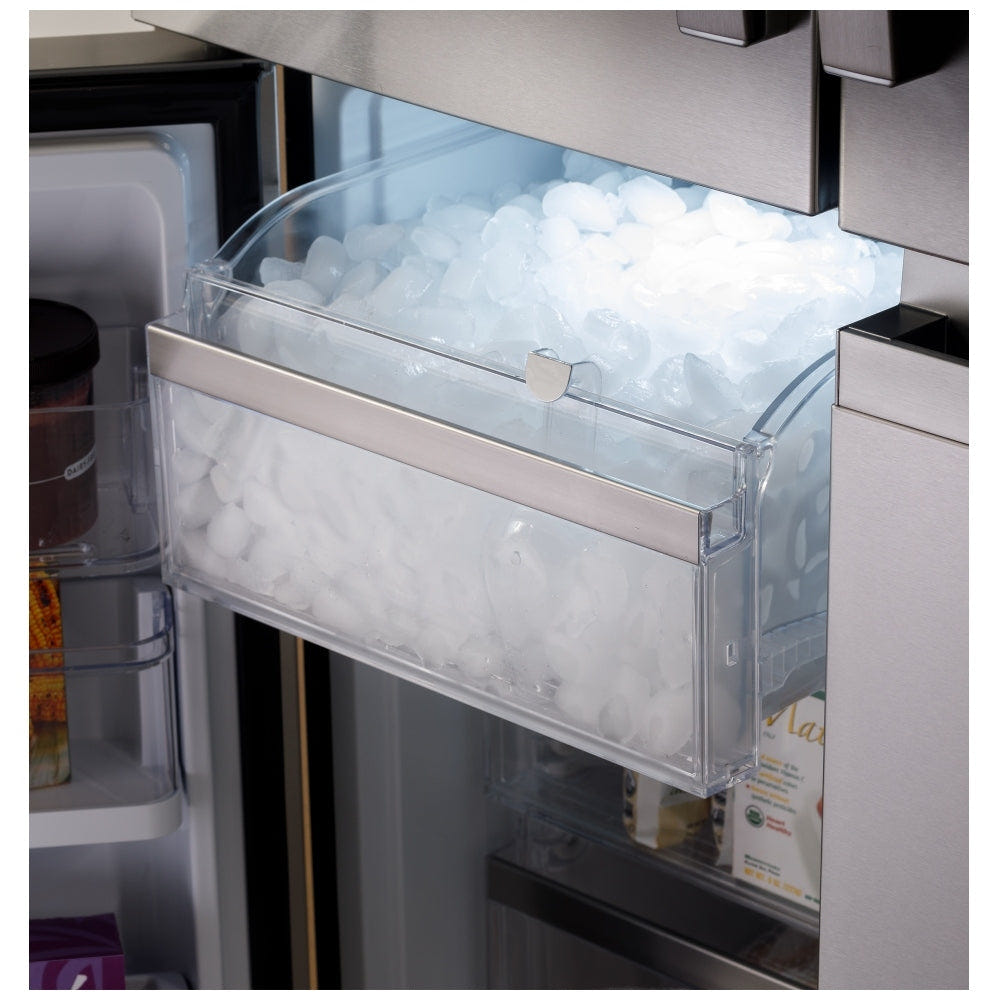 GE Profile PAD28BYTFS Bottom Freezer French Door Refrigerator, 36 inch Width, ENERGY STAR Certified, 28 cu. ft. Capacity, Water Dispenser (Interior), Ice Dispenser (Freezer Located), Stainless Steel colour