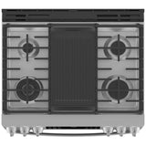 GE Profile PC2S930YPFS Dual Fuel Range, 5.6 cu. ft. Capacity, 30 inch Exterior Width, True Convection, 5 Burners, Storage Drawer, Yes, Self Clean, Stainless Steel colour
