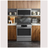GE Profile PC2S930YPFS Dual Fuel Range, 5.6 cu. ft. Capacity, 30 inch Exterior Width, True Convection, 5 Burners, Storage Drawer, Yes, Self Clean, Stainless Steel colour