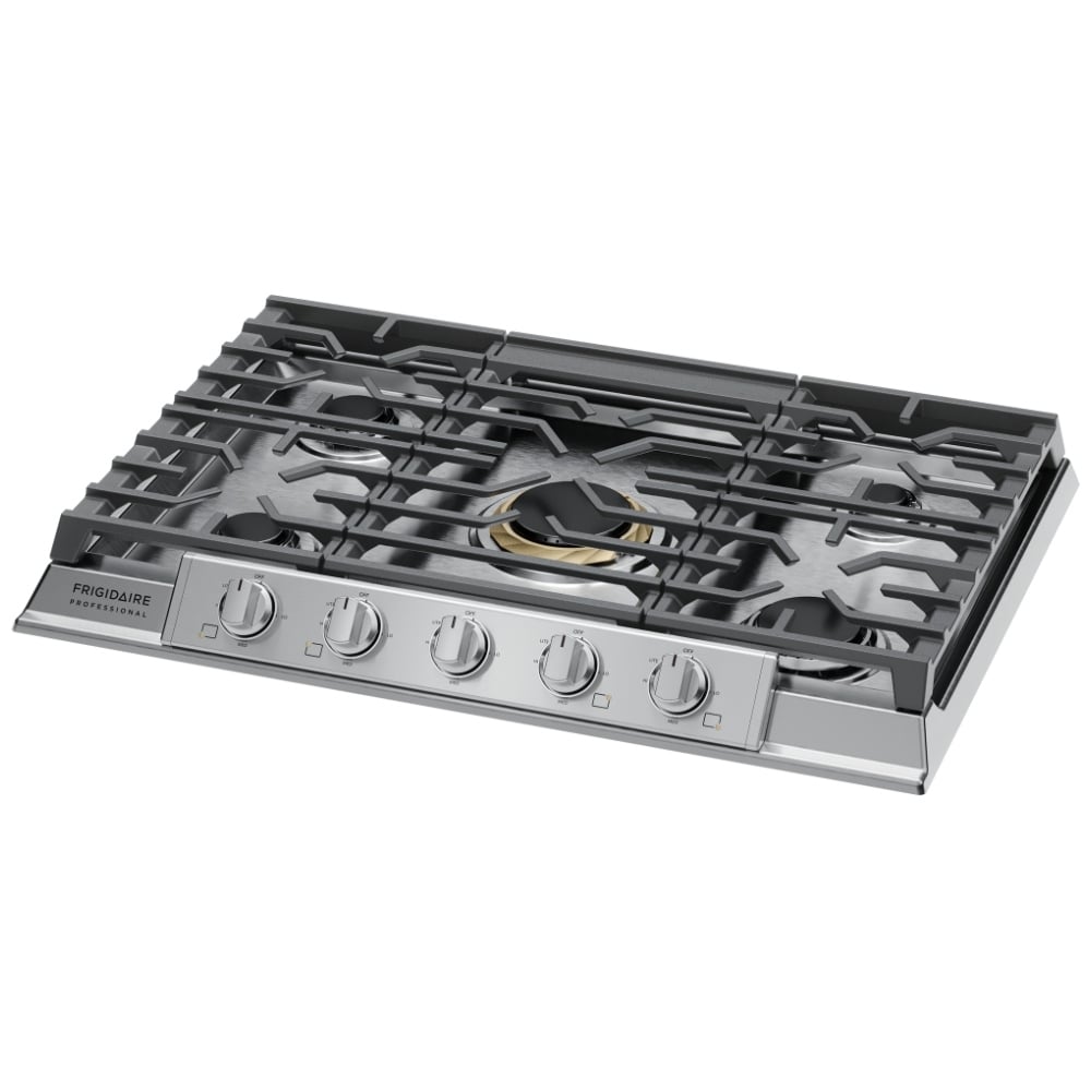 Frigidaire Professional PCCG3080AS Gas Cooktop, 30 inch Exterior Width, 5 Burners, 18,000 BTU Highest Burner, Stainless Steel colour