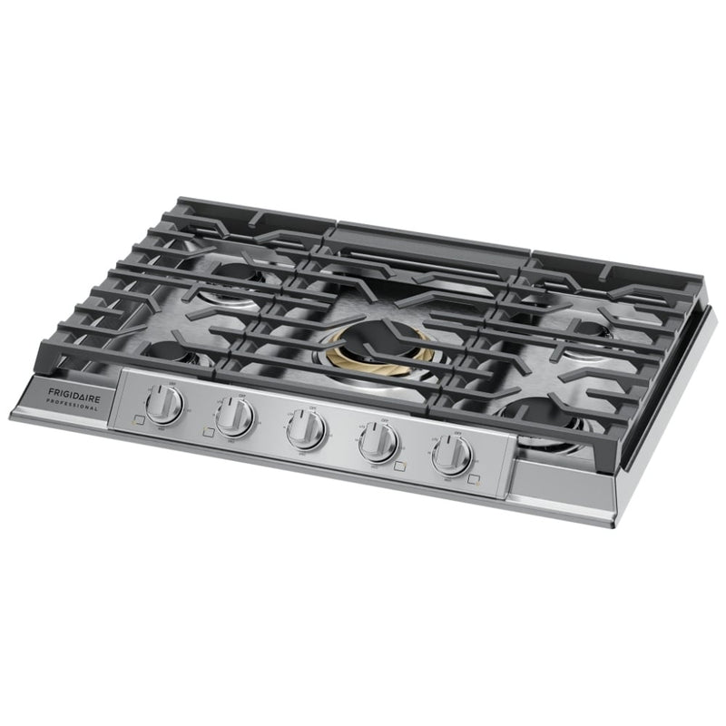 Frigidaire Professional PCCG3080AS Gas Cooktop, 30 inch Exterior Width, 5 Burners, 18,000 BTU Highest Burner, Stainless Steel colour
