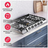 Frigidaire Professional PCCG3680AS Gas Cooktop, 36 inch Exterior Width, 5 Burners, 18,000 BTU Highest Burner, Stainless Steel colour