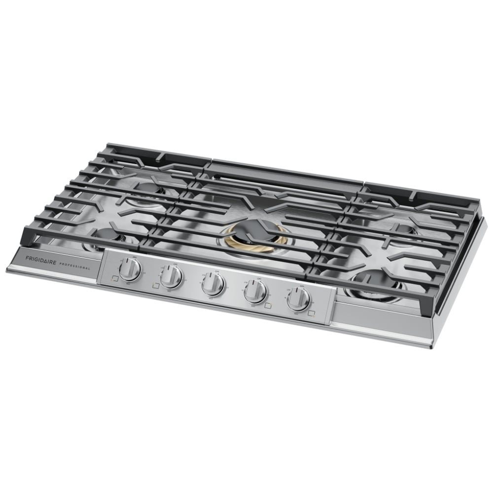 Frigidaire Professional PCCG3680AS Gas Cooktop, 36 inch Exterior Width, 5 Burners, 18,000 BTU Highest Burner, Stainless Steel colour