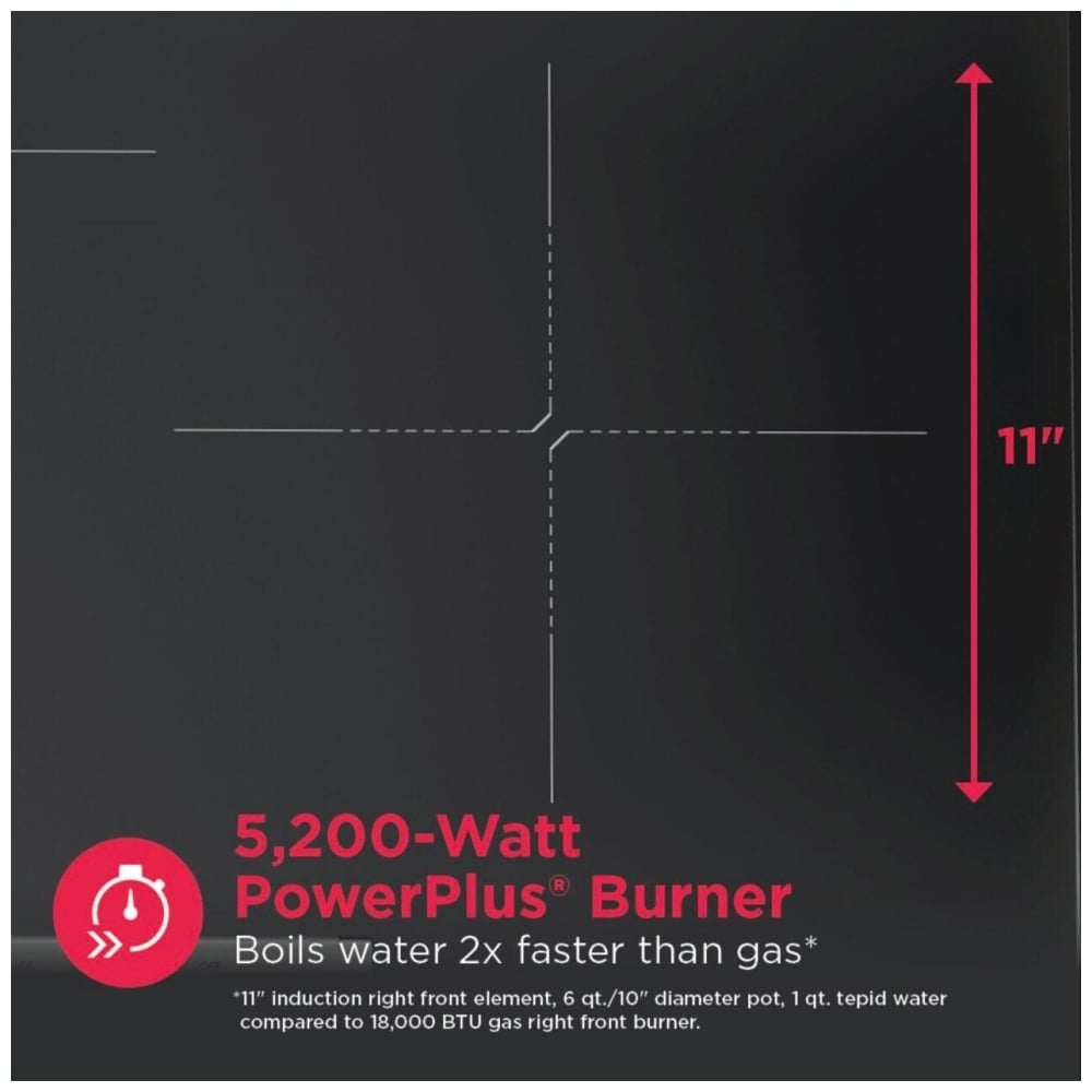 Frigidaire Professional PCCI3680AF Induction Cooktop, 36 inch Exterior Width, 5 Burners, Stainless Steel colour