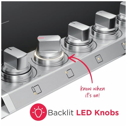 Frigidaire Professional PCCI3680AF Induction Cooktop, 36 inch Exterior Width, 5 Burners, Stainless Steel colour