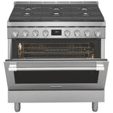Frigidaire Professional PCFD3670AF Dual Fuel Range, 4.4 cu. ft. Capacity, 36 inch Exterior Width, Dual Fan True Convection, 6 Burners, Air Fry, Self Clean, Stainless Steel colour