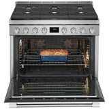 Frigidaire Professional PCFD3670AF Dual Fuel Range, 4.4 cu. ft. Capacity, 36 inch Exterior Width, Dual Fan True Convection, 6 Burners, Air Fry, Self Clean, Stainless Steel colour