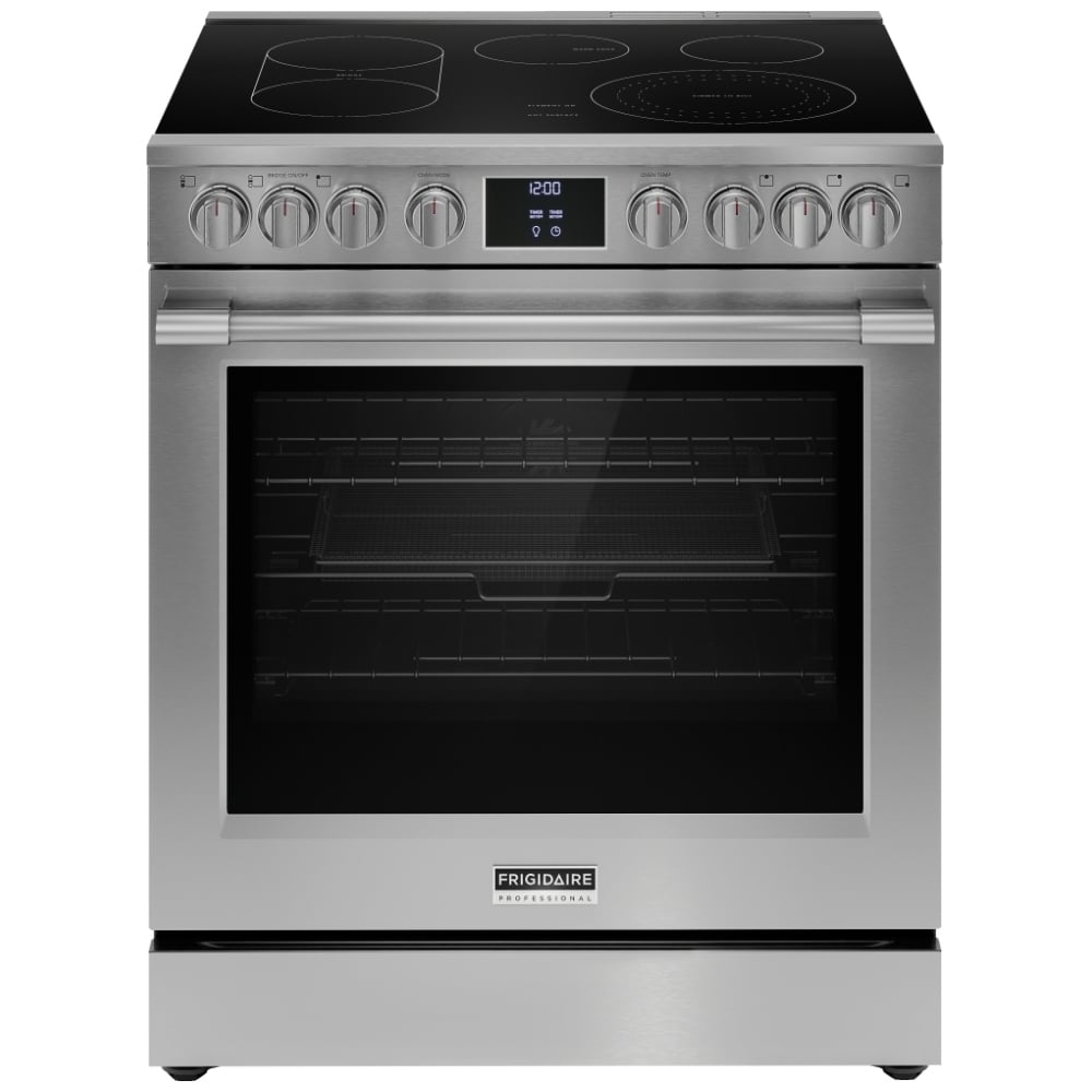 Frigidaire Professional PCFE308CAF Electric Range, 6.2 cu. ft. Capacity, 30 inch Exterior Width, Convection, 5 Burners, Yes, Self Clean, 3,200 W Highest Element, Stainless Steel colour
