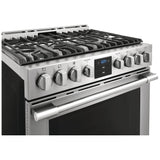 Frigidaire Professional PCFG3078AF Gas Range, 5.6 cu. ft. Capacity, 30 inch Exterior Width, Self Clean, Convection, 5 Burners, Storage Drawer, Air Fry, 18,000 BTU Highest Burner, Stainless Steel colour Air Fry tray included, True European Convection