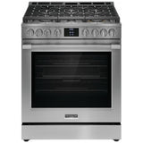 Frigidaire Professional PCFG3080AF Gas Range, 6 cu. ft. Capacity, 30 inch Exterior Width, Self Clean, Convection, 6 Burners, Yes, 18,000 BTU Highest Burner, Stainless Steel colour