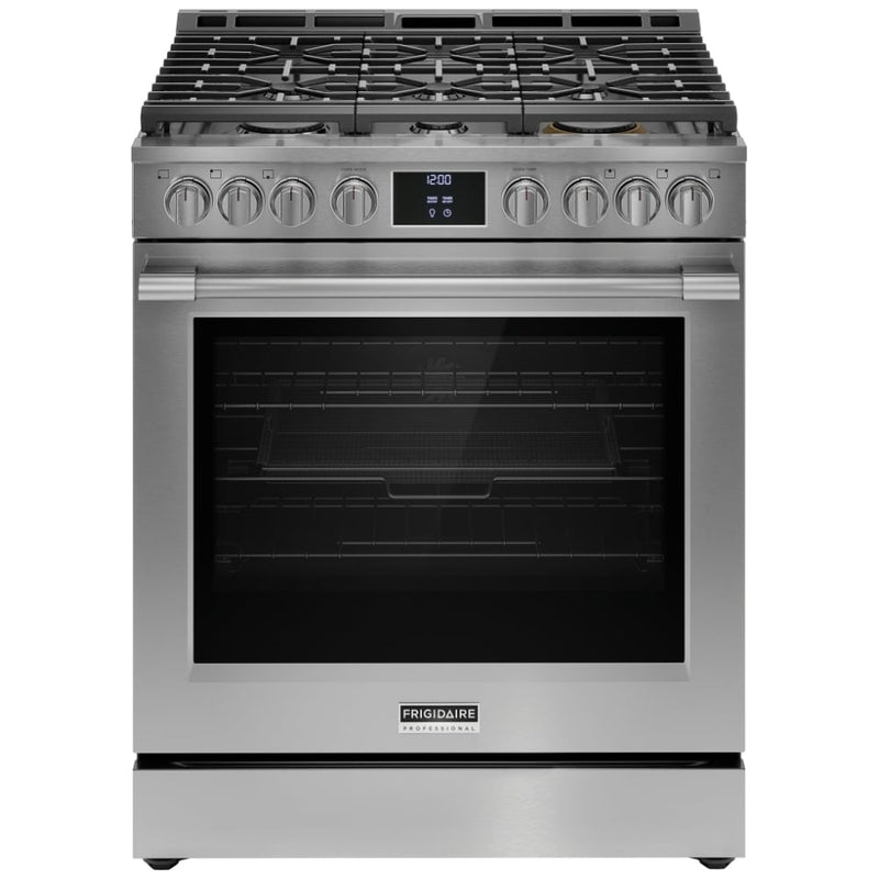 Frigidaire Professional PCFG3080AF Gas Range, 6 cu. ft. Capacity, 30 inch Exterior Width, Self Clean, Convection, 6 Burners, Yes, 18,000 BTU Highest Burner, Stainless Steel colour