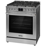 Frigidaire Professional PCFG3080AF Gas Range, 6 cu. ft. Capacity, 30 inch Exterior Width, Self Clean, Convection, 6 Burners, Yes, 18,000 BTU Highest Burner, Stainless Steel colour