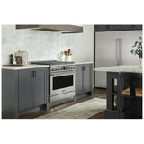 Frigidaire Professional PCFG3670AF Gas Range, 4.4 cu. ft. Capacity, 36 inch Exterior Width, Self Clean, True Convection, 6 Burners, Air Fry, 18,000 BTU Highest Burner, Stainless Steel colour