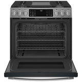 GE Profile PCGS930YPFS Gas Range, 5.6 cu. ft. Capacity, 30 inch Exterior Width, Self Clean, True Convection, 5 Burners, Storage Drawer, Yes, 21,000 BTU Highest Burner, Stainless Steel colour