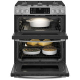 GE Profile PCGS960YPFS Gas Range, 6.7 cu. ft. Capacity, 30 inch Exterior Width, Self Clean, Convection, 5 Burners, Yes, 21,000 BTU Highest Burner, Double Oven, Stainless Steel colour