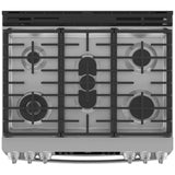 GE Profile PCGS960YPFS Gas Range, 6.7 cu. ft. Capacity, 30 inch Exterior Width, Self Clean, Convection, 5 Burners, Yes, 21,000 BTU Highest Burner, Double Oven, Stainless Steel colour
