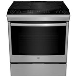 GE Profile PCHS920YMFS Induction Range, 5.3 cu. ft. Capacity, 30 inch Exterior Width, True Convection, 5 Burners, Storage Drawer, Yes, Self Clean, 3,700 W Highest Element, Stainless Steel colour