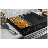 GE Profile PCHS920YMFS Induction Range, 5.3 cu. ft. Capacity, 30 inch Exterior Width, True Convection, 5 Burners, Storage Drawer, Yes, Self Clean, 3,700 W Highest Element, Stainless Steel colour