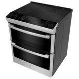 GE Profile PCS980YMFS Electric Range, 6.7 cu. ft. Capacity, 30 inch Exterior Width, True Convection, 5 Burners, Yes, Self Clean, Double Oven, 3,000 W Highest Element, Stainless Steel colour