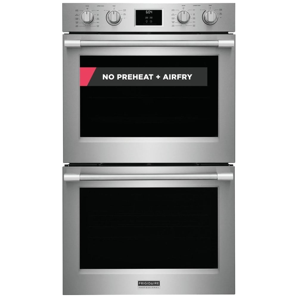 Frigidaire Professional PCWD3080AF Double Wall Oven, 30 inch Exterior Width, Both Ovens Convection, Self Clean, 10.6 cu. ft. Capacity, Temperature Probe, Air Fry, Stainless Steel colour