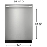 Frigidaire Professional PDSH4816BF Dishwasher, 24 inch Exterior Width, 45 dB Decibel Level, Fully Integrated, Stainless Interior, 7 Wash Cycles, 14 Capacity (Place Settings), Hard Food Disposal, 3 Loading Racks, Wifi Enabled, Stainless Steel colour
