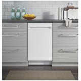 GE Profile PDT145SGLWW Dishwasher, 18 inch Exterior Width, 47 dB Decibel Level, Fully Integrated, Stainless Interior, 3 Wash Cycles, 8 Capacity (Place Settings), Hard Food Disposal, 2 Loading Racks, Wifi Enabled, White colour
