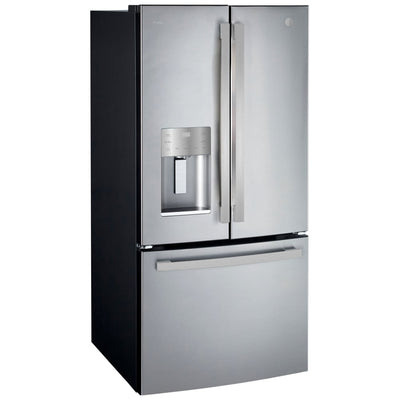 GE Profile PFE24HYRCFS Bottom Freezer French Door Refrigerator, 33 inch Width, 24.8 cu. ft. Capacity, Water Dispenser (Exterior), Ice Dispenser (Thru Door), ENERGY STAR Certified, Stainless Steel colour