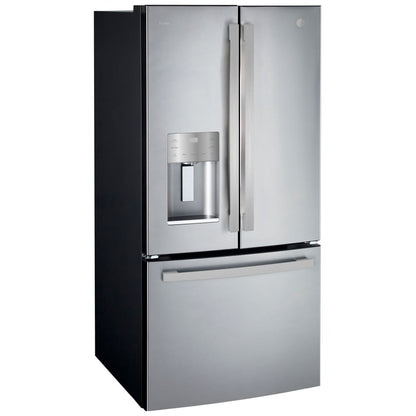 GE Profile PFE24HYRCFS Bottom Freezer French Door Refrigerator, 33 inch Width, 24.8 cu. ft. Capacity, Water Dispenser (Exterior), Ice Dispenser (Thru Door), ENERGY STAR Certified, Stainless Steel colour