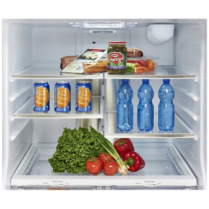 GE Profile PFE24HYRCFS Bottom Freezer French Door Refrigerator, 33 inch Width, 24.8 cu. ft. Capacity, Water Dispenser (Exterior), Ice Dispenser (Thru Door), ENERGY STAR Certified, Stainless Steel colour