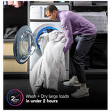 GE Profile PFQ83HSSWWW All-in-One Washer Dryer Combo, 28 inch Width, 5.3 cu. ft. Washer Capacity, Steam Clean, 11 Wash Cycles, 5 Temperature Settings, 1,300 RPM Washer Spin Speed, Wifi Enabled, Electric, White colour